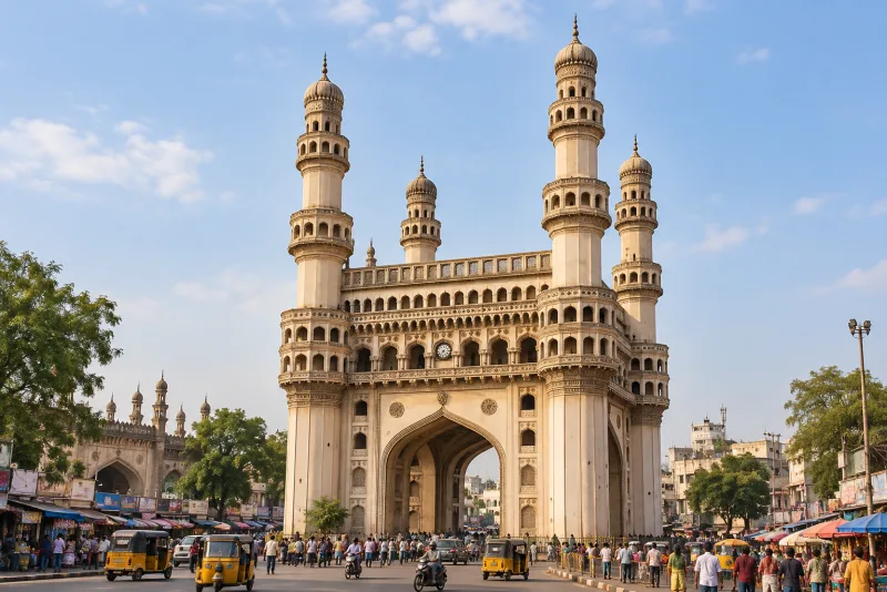 Illustration of the Charminar monument in Hyderabad